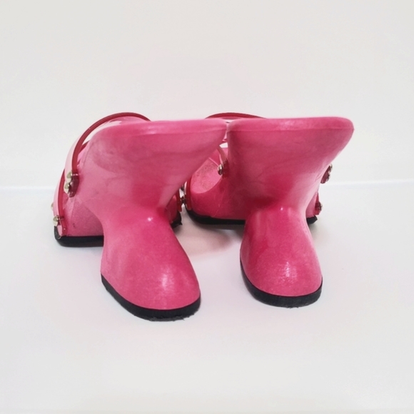 VINTAGE Jelly Boomerang Strappy Heels - Picture 4 of 8